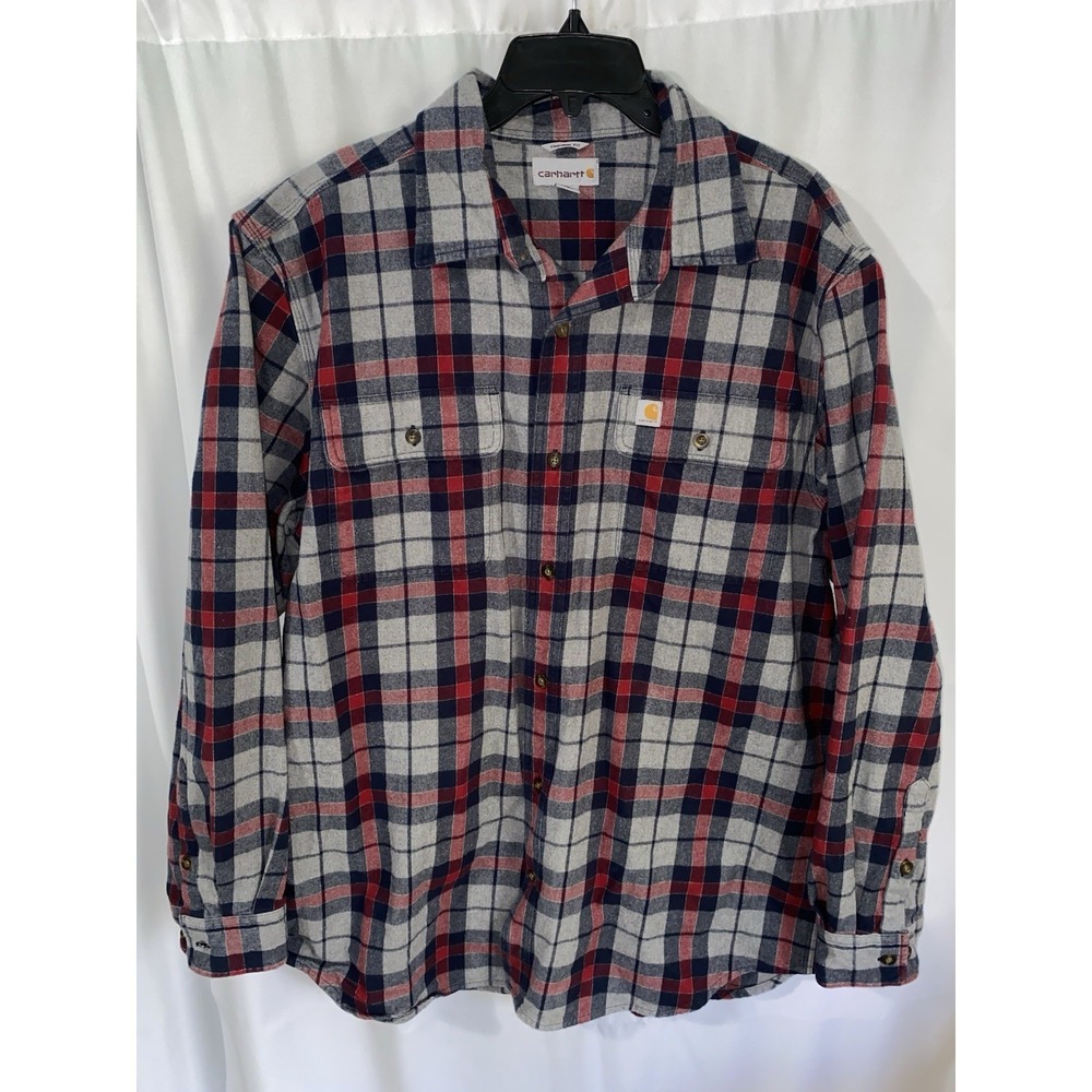 Carhartt Hubbard Flannel Button Down Shirt Mens Large 102815 Plaid